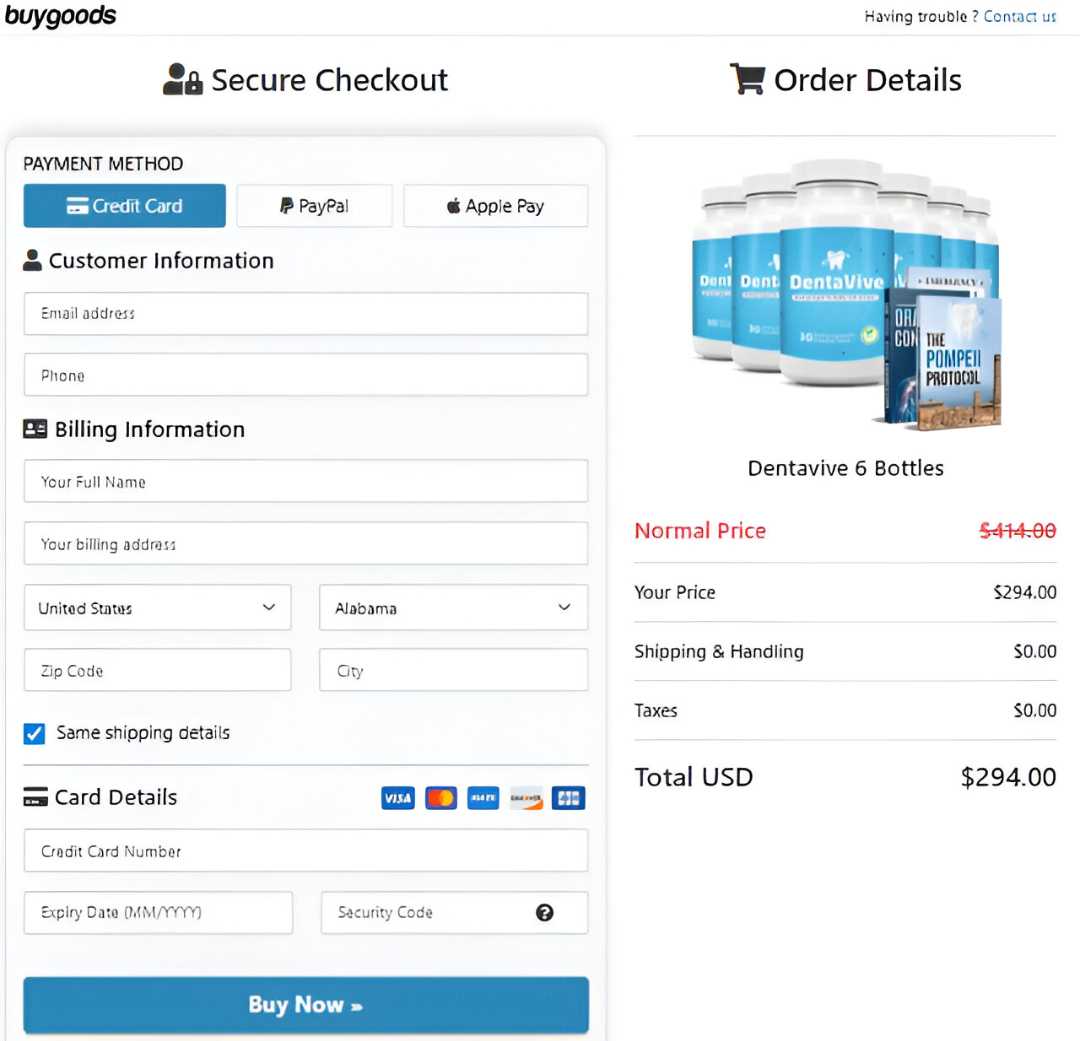 DentaVive Order Page